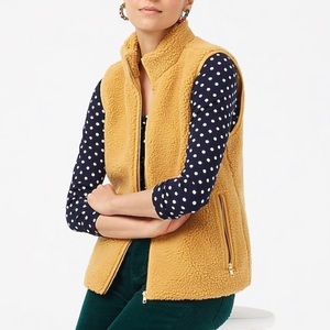 J. Crew Mustard Yellow Sherpa Fleece Vest S